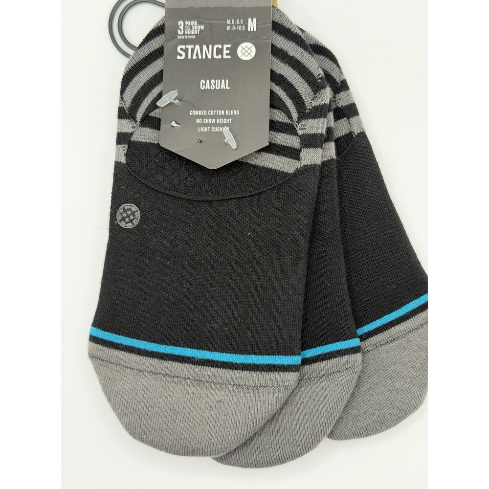 Stance Womens Sensible Two 3 Pack No Show Socks Black Medium NWT